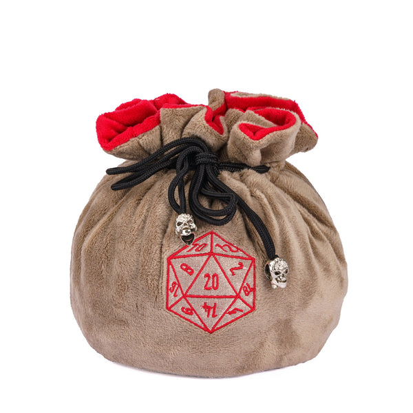 Dobbelstenen Zak met Dice Tray – Zachte Pluche Opbergzak | Voor Dungeons & Dragons & TTRPG Dobbelstenen