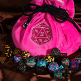 Dobbelstenen Zak met Dice Tray – Zachte Pluche Opbergzak | Voor Dungeons & Dragons & TTRPG Dobbelstenen Roze