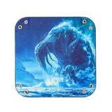 Opvouwbare Dice Tray – Zwart Kunstleer | Voor Dungeons & Dragons & TTRPG Dobbelstenen Monster Blauw Oceaan