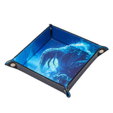 Opvouwbare Dice Tray – Zwart Kunstleer | Voor Dungeons & Dragons & TTRPG Dobbelstenen Monster Blauw Oceaan