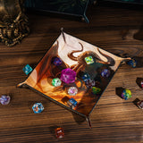 Opvouwbare Dice Tray – Zwart Kunstleer | Voor Dungeons & Dragons & TTRPG Dobbelstenen Monster