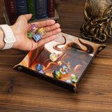 Opvouwbare Dice Tray – Zwart Kunstleer | Voor Dungeons & Dragons & TTRPG Dobbelstenen Monster
