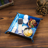 Opvouwbare Dice Tray – Zwart Kunstleer | Voor Dungeons & Dragons & TTRPG Dobbelstenen Monster Blauw Oceaan