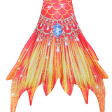 Zeemeerminstaart met bikini met MONOVIN verkleed set Oranje en Geel