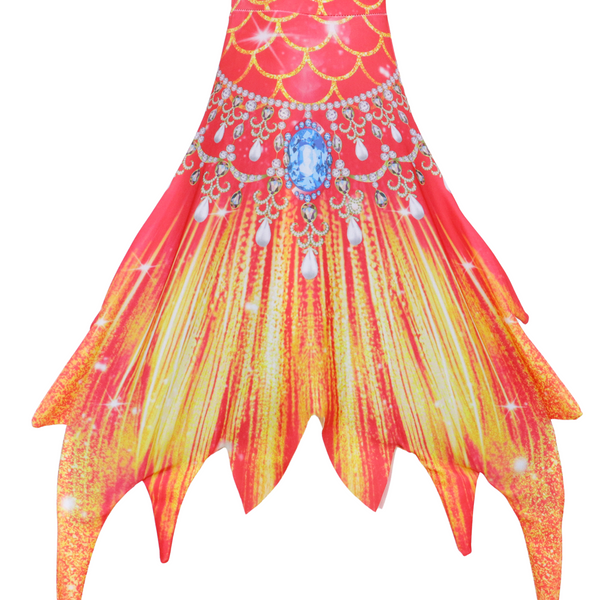 Zeemeerminstaart met bikini verkleed set Oranje en Geel