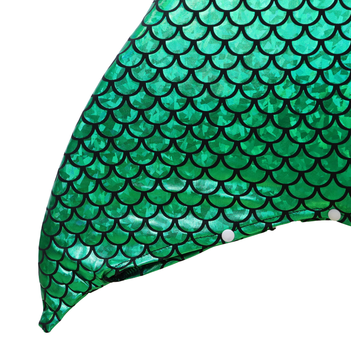 Zeemeerminstaart met bikini verkleed set Schubben Groen Metallic