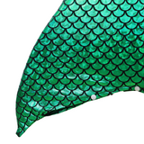Zeemeerminstaart met bikini verkleed set Schubben Groen Metallic