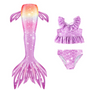 Zeemeerminstaart met bikini verkleed set Lila en Oranje
