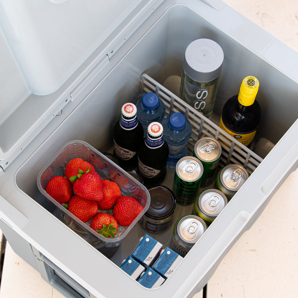 Elektrische Koelbox voor Auto en Camping – Koelbox Elektrisch met Verwarmingsfunctie - 12v 230 Volt – 25L - Grijs