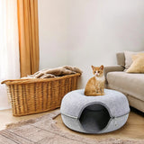 Donutmand voor Katten en Honden - Licht Grijs - Diameter 61 cm - Kattenmand - Hondenmand
