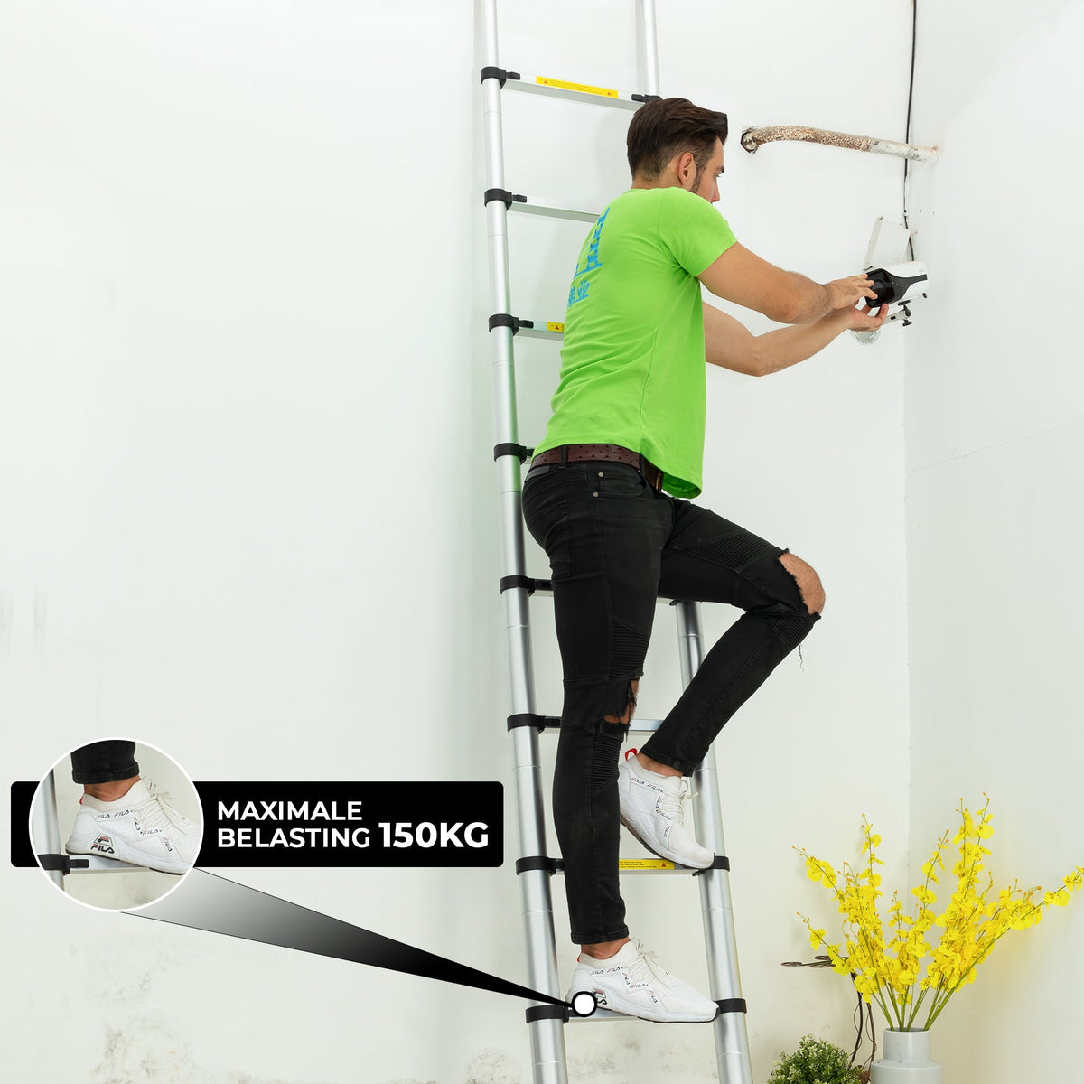 Outbee Telescopische Ladder 2,6 meter - Zilver