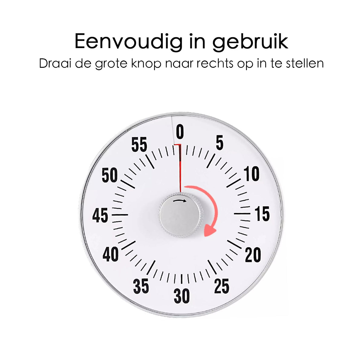 Leerklok rond - Timer Kind - Vergaderklok - Aftelklok