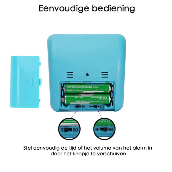 Leerklok voor Kinderen - Timer Kind - Vergaderklok - Aftelklok - Blauw