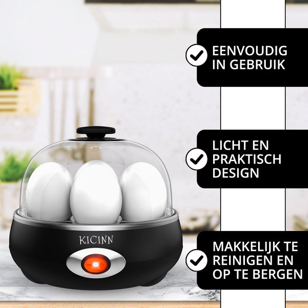 Electrisch Eierkoker voor 7 eieren – Zwart