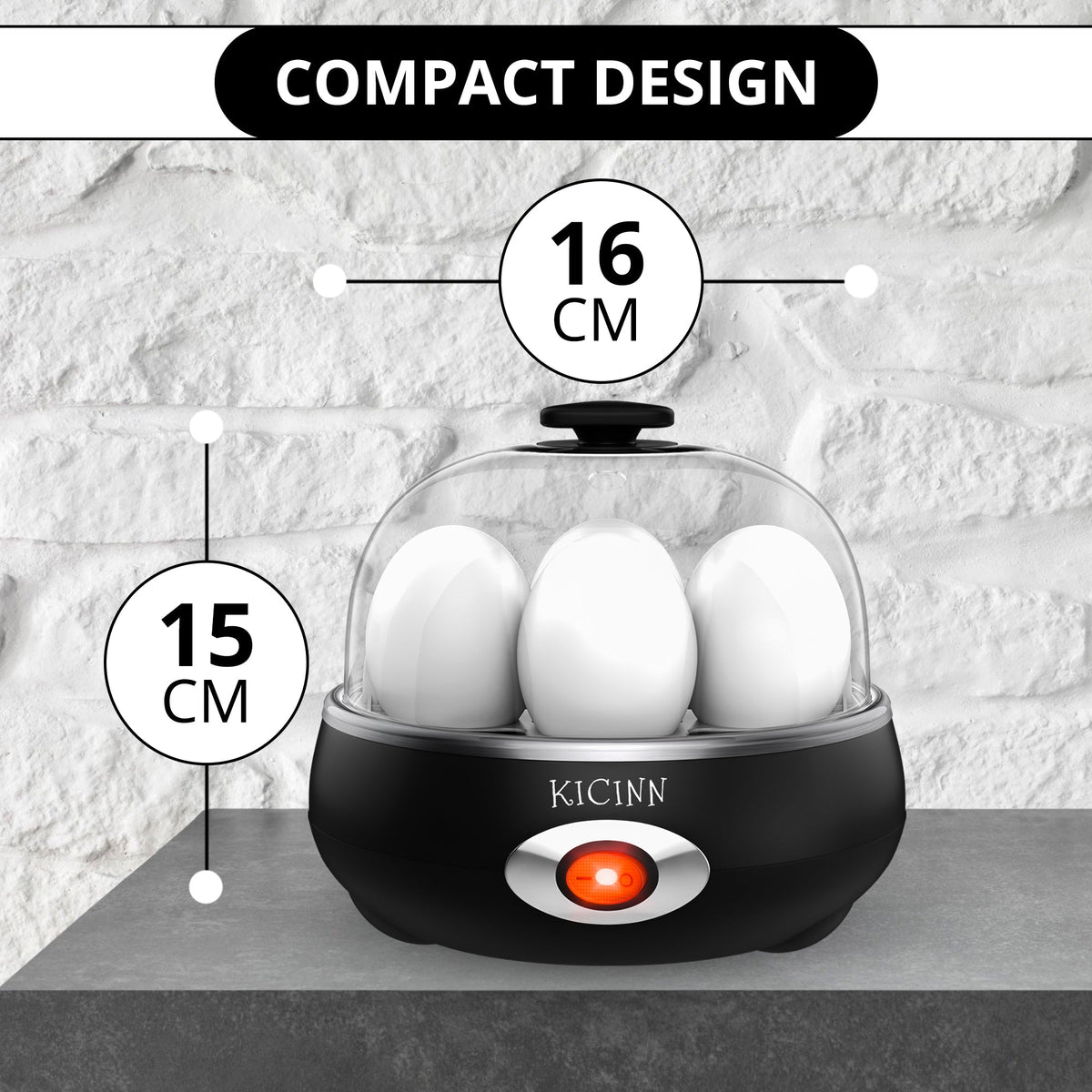 Electrisch Eierkoker voor 7 eieren – Zwart