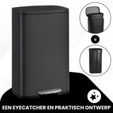 Bayt Prullenbak 30 Liter - Pedaalprullenbak - Zwart