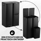 Prullenbak Pedaal 60 Liter Zwart