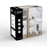 FixWood Houten Hoekrek – 3-Laags Organizer – Compact Badkamer- en Keukenrek – 75 x 44 cm
