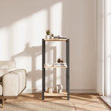 Opbergrek 3 Lagen – Kunststof & Hout – Lichtgewicht Multifunctioneel Kastje – Voor Keuken, Woonkamer of Badkamer – 78 x 35 x 29 cm