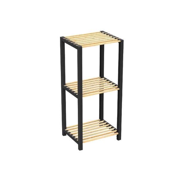 Opbergrek 3 Lagen – Kunststof & Hout – Lichtgewicht Multifunctioneel Kastje – Voor Keuken, Woonkamer of Badkamer – 78 x 35 x 29 cm