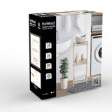 FixWood Houten Modulaire Opbergrek – Massief Hout & Kunststof – Badkamerrek, Keukenrek of Plantenrek – 72 cm Hoog – Beige-Naturel