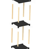 FixWood Houten Modulaire Opbergrek – Massief Hout & Kunststof – Badkamerrek, Keukenrek of Plantenrek – 127 cm Hoog – Zwart-Naturel