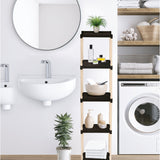 FixWood Houten Modulaire Opbergrek – Massief Hout & Kunststof – Badkamerrek, Keukenrek of Plantenrek – 127 cm Hoog – Zwart-Naturel