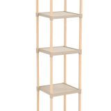 FixWood Houten Modulaire Opbergrek – Massief Hout & Kunststof – Badkamerrek, Keukenrek of Plantenrek – 127 cm Hoog – Beige-Naturel