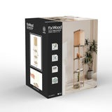 FixWood Houten Staande Lamp met 3 Planken – Scandinavisch Design – Etagère Vloerlamp – Hout & Linnen – Warm Wit Licht – Voor Woonkamer, Slaapkamer of Kantoor