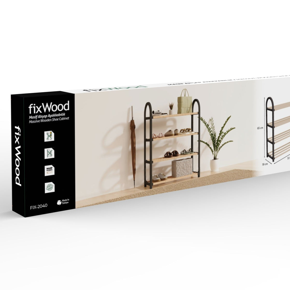 Schoenenrek 4 Lagen – Zwart - Ruimtebesparend Schoenenkast – Modern Design – Metaal & Hout – Voor 12+ Paar Schoenen – Opbergsysteem Schoenenrek Hal, Slaapkamer of Woonkamer (kopie)