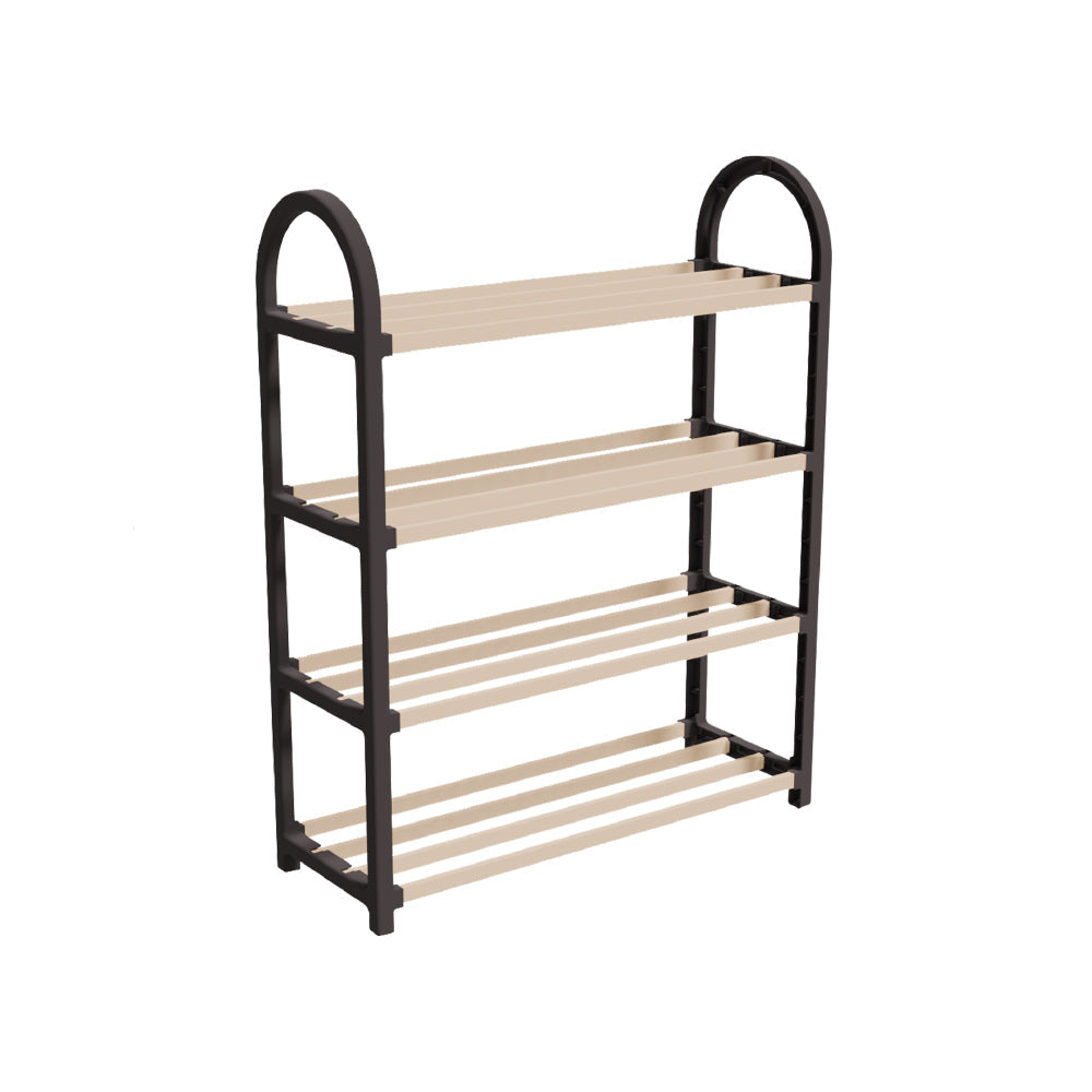 Schoenenrek 4 Lagen – Zwart - Ruimtebesparend Schoenenkast – Modern Design – Metaal & Hout – Voor 12+ Paar Schoenen – Opbergsysteem Schoenenrek Hal, Slaapkamer of Woonkamer (kopie)