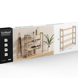 Schoenenrek 4-laags – 65x20x68 cm – Houten & Kunststof Schoenenkast – Schoenen Organizer – Ruimtebesparend Schoenenrek voor Hal, Slaapkamer of Gang – FixWood