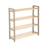 Schoenenrek 4-laags – 65x20x68 cm – Houten & Kunststof Schoenenkast – Schoenen Organizer – Ruimtebesparend Schoenenrek voor Hal, Slaapkamer of Gang – FixWood