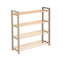 Schoenenrek 4-laags – 65x20x68 cm – Houten & Kunststof Schoenenkast – Schoenen Organizer – Ruimtebesparend Schoenenrek voor Hal, Slaapkamer of Gang – FixWood