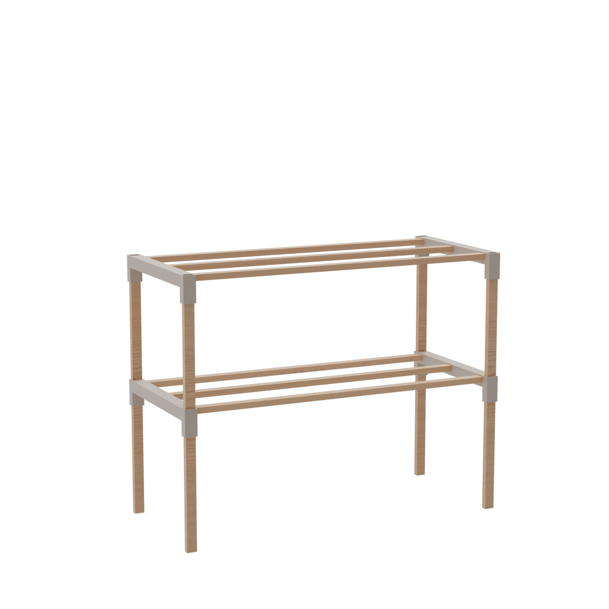 Schoenenrek 2 Lagen – Beige - Compact Houten Schoenenkast – Ruimtebesparend Schoenenrek voor 6+ Paar – Duurzaam & Modern Design – 51 x 23 x 39 cm