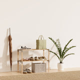Schoenenrek 2 Lagen – Beige - Compact Houten Schoenenkast – Ruimtebesparend Schoenenrek voor 6+ Paar – Duurzaam & Modern Design – 51 x 23 x 39 cm