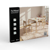 FixWood Kinder Tafel- en Stoelenset – Natuurlijk Hout & Kunststof – Duurzaam Speel- en Leermeubel – 3-delig (1 Tafel + 2 Stoelen)