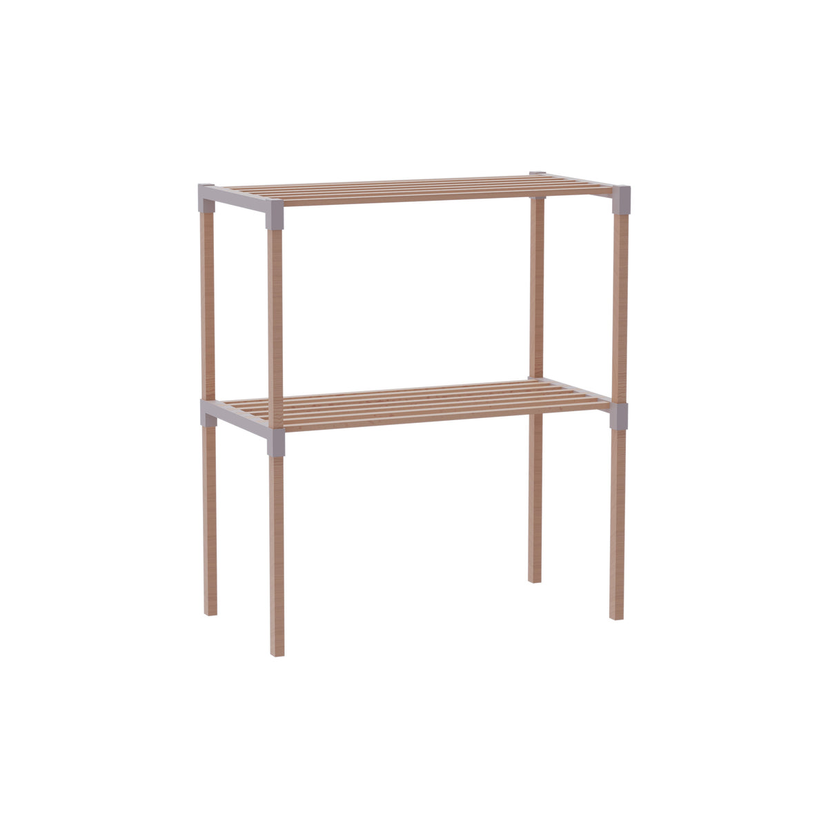 FixWood 2-laags Ovenrek – Keukenrek van Hout en Kunststof – Magnetron Rek – 58x34x63 cm – Multifunctioneel Opslagrek – Extra Werk- & Opbergruimte