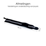 Fitness - Crossfit Polsband - Polsbandage Wrist Support Wraps - Pols Bandage Band - Set Van 2 Stuks - Zwart-Grijs