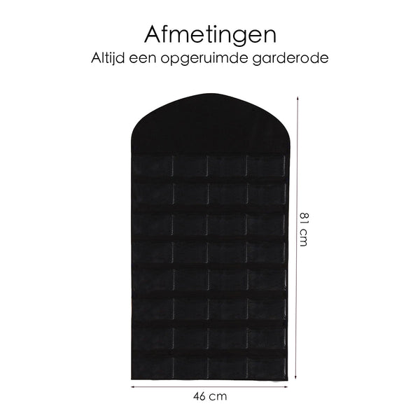 Sieraden organizer - Zwart - Hangende Juwelenstandaard Met 32 Vakken