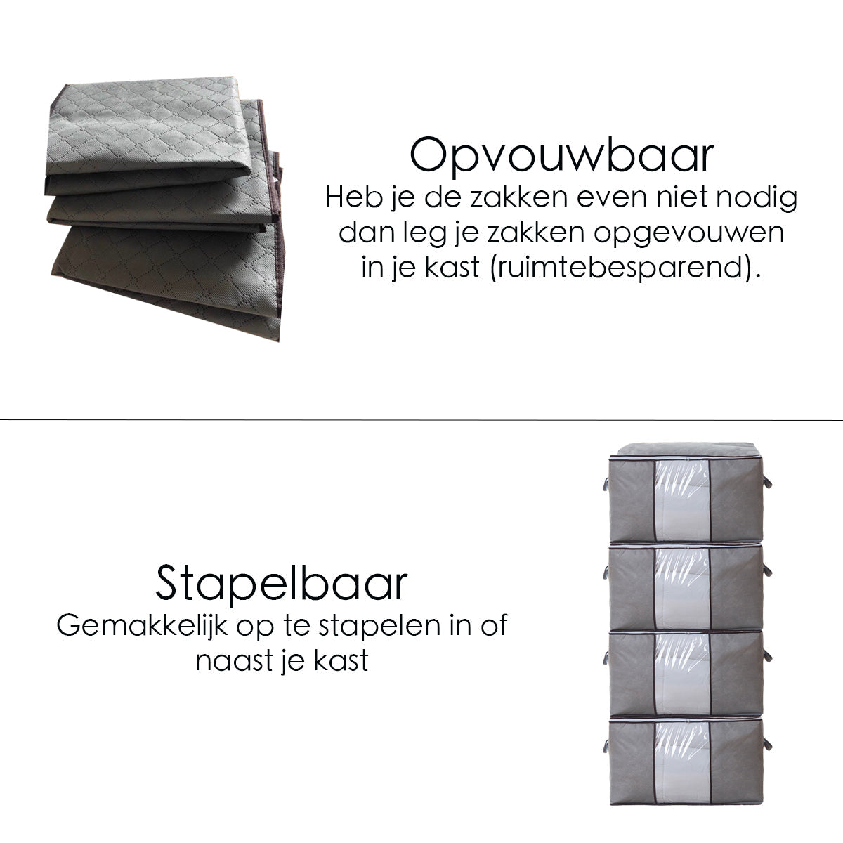 Opbergtas voor Kleding en Dekbed - Grijs
