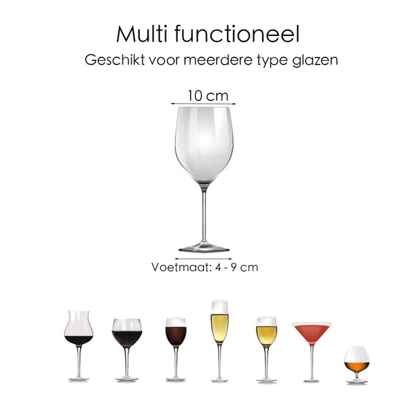 Ophangrek Wijnglazen - Zwart - 18 glazen - Wijnglazenhouder - Glazenrek