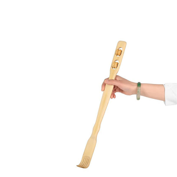 Ruggenkrabber - Houten rugkrabber - 47 cm lang met massagewieltjes - Rugmassage