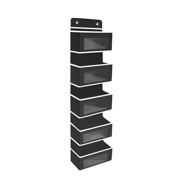 Opbergzak voor Deur - 5 Ruime Opbergvakken - 120 cm x 33 cm - Zwart - Deur organizer