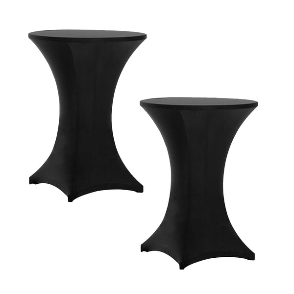 Statafelrok - 2 Stuks -  Zwart - Universeel - Statafel Hoes - Hoes voor Statafels -  Stretch Materiaal -