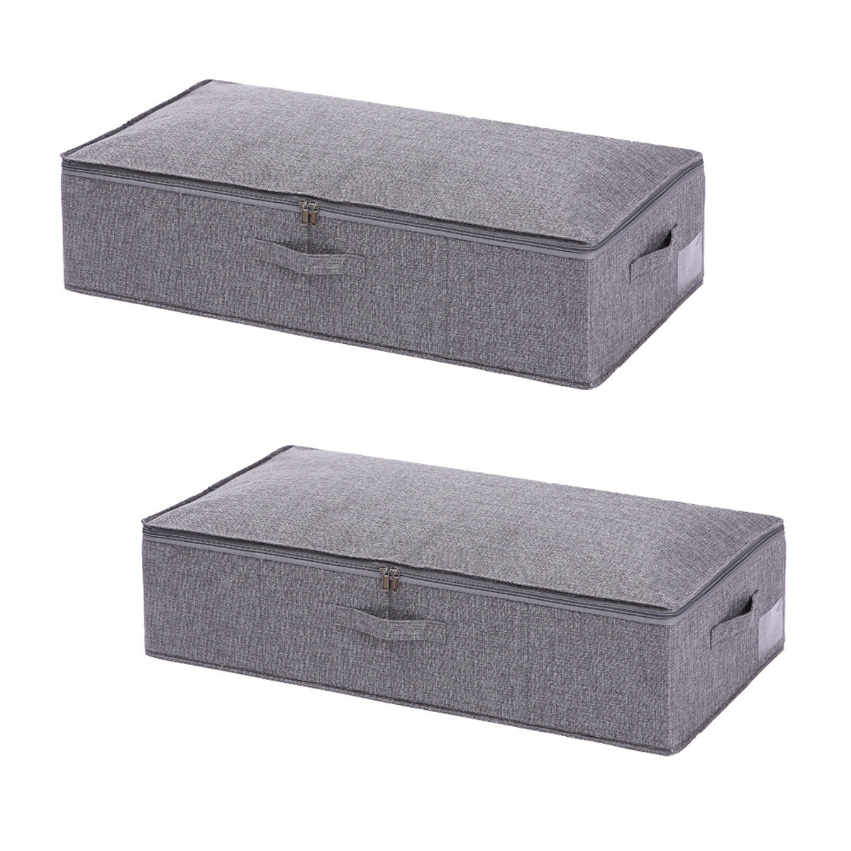 Bed Organizer met verharde bodem - 2 stuks - Ruime Opbergzakken voor Kleding en Dekbedden - Grijs - Opbergtassen voor onder je Bed