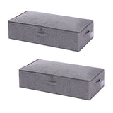 Bed Organizer met verharde bodem - 2 stuks - Ruime Opbergzakken voor Kleding en Dekbedden - Grijs - Opbergtassen voor onder je Bed