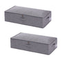 Bed Organizer met verharde bodem - 2 stuks - Ruime Opbergzakken voor Kleding en Dekbedden - Grijs - Opbergtassen voor onder je Bed