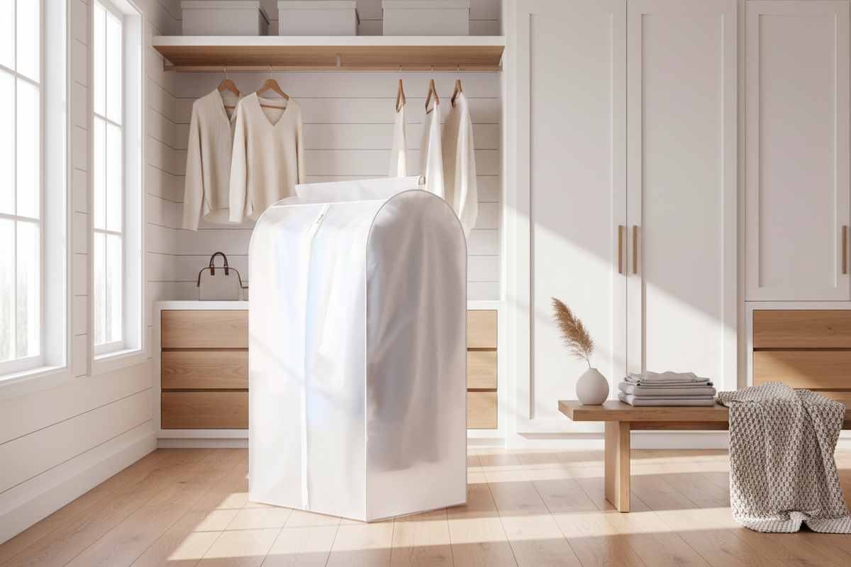 Kledinghoes XXL - Wit - 90 cm x 50 cm x 60 cm - Kledinghoezen - Kleding Beschermhoes - Kledingtas