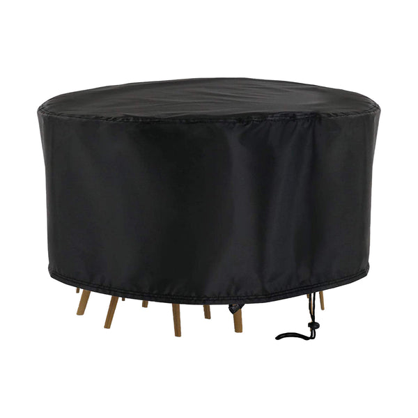 Tuinmeubelhoes Rond - 230 cm x 110 cm - Zwart - Beschermhoes voor je Tuinset - Tuinmeubelbeschermhoes